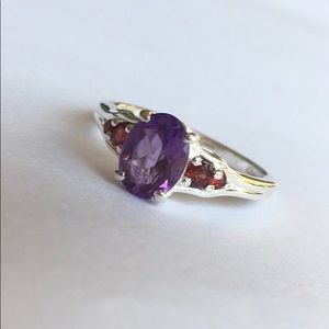 Amethyst, Garnet Ring.  NWT